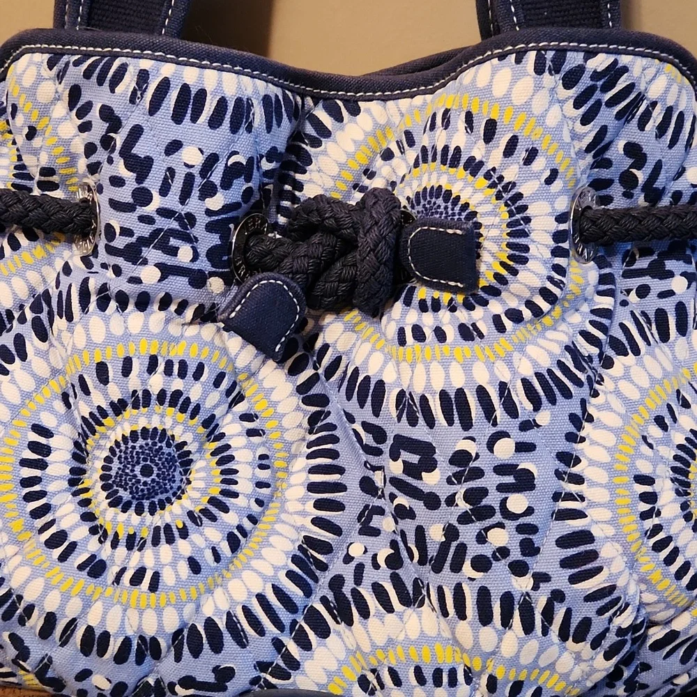 Vera Bradley Blue & White Shoulder Purse - Picture 3 of 10